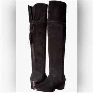 Gorgeous FRYE Clara Tassel Over Knee Women's Black Suede Boot